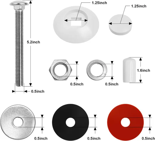 Vista 3 de NOVINO Diving Board Bolts Kit Replacement,Pool Diving Board Mounting Kit for DB-TB-M Inter-Fab Two Hole Residential,Includes Bolts/Washers/Nuts etc