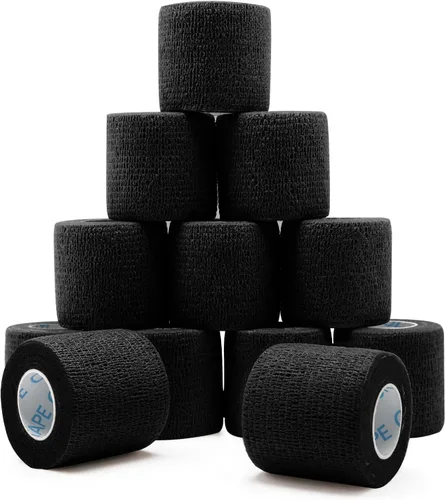 Vista 12 de OK TAPE 12 rollos de vendaje autoadhesivo, cinta elástica atlética, cinta adhesiva autoadhesiva, envoltura veterinaria, envoltura médica para Beige