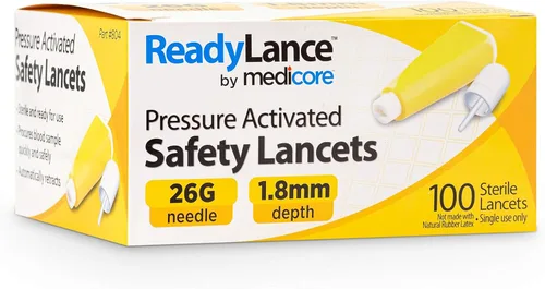 Vista 9 de Lancetas de seguridad activadas por presión, 100 lancetas, 0.827 x 0.087 in, verde