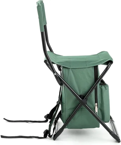 Vista 13 de Arrowhead Outdoor Silla de campamento compacta multifunción 3 en 1: mochila, taburete y enfriador aislado, con soporte para botellas y bolsa