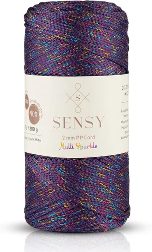 Vista 116 de Sensy Premium 2mm 229.5 metros de cuerda de poliéster 100% cordón de polipropileno Cordón de macramé 2mm Cordón para bolso de crochet Hilo