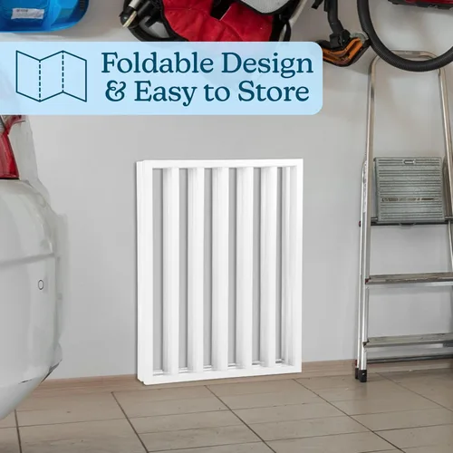 Vista 4 de PET Gate - Valla plegable de 3 paneles para interiores para perros en escaleras, pasillos o puertas - 54x24 pulgadas de vallas de madera retráctiles