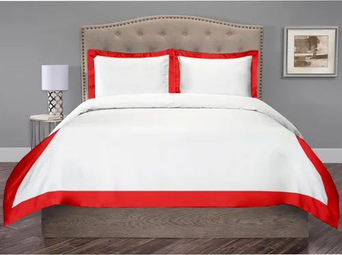 Vista 27 de Hotel Luxury - Juego de funda de edredón de 3 piezas de doble tono, 850 hilos, 100% algodón orgánico, colección de ropa de cama tamaño King, 104 x