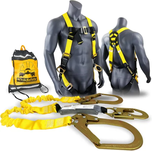 Vista 13 de KwikSafety - Charlotte, NC - Python [Amortiguador externo] Cordón de seguridad de doble pierna de 6 pies OSHA ANSI Equipo de retención de protección