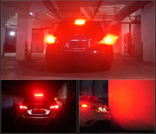 Vista 6 de Serundo Auto Bombilla LED 1156, 12 V, 24 V, súper brillante, 1141 1003 BA15S, bombillas LED utilizadas para luces de marcha atrás, luces traseras