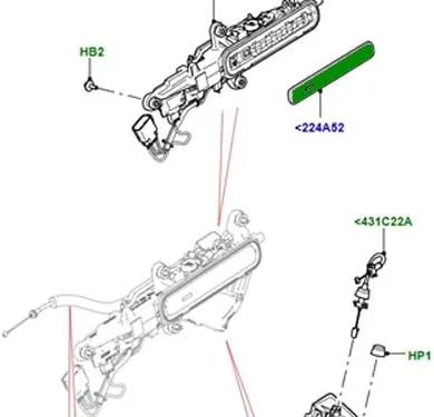 Vista 2 de Land Rover Cubierta para manija de puerta lateral del conductor para Range Rover VELAR LR135292 no viene pintada