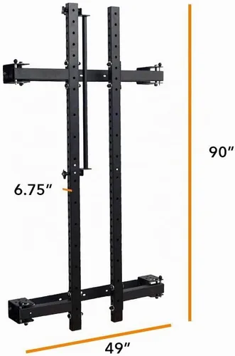 Vista 8 de PRx Performance Soporte plegable para sentadillas de pared, barra de dominadas ajustable resistente, equipo de gimnasio en casa que ahorra espacio