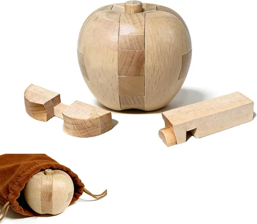RICHOOSE Rompecabezas de madera de manzana para adultos, desafiantes juegos de lógica de coeficiente intelectual 3D para adolescentes de 14 años,