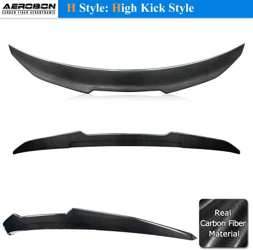 Vista 5 de Alerón para maletero AeroBon de fibra de carbono real compatible con alerón trasero Maserati Ghibli 2014-2024 (estilo H)