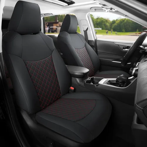 Vista 10 de GIANT PANDA Juego completo de fundas de asiento para automóvil con ajuste personalizado para Toyota Rav4 2013 2014 2015 2016 2017 2018 Rav 4 LE