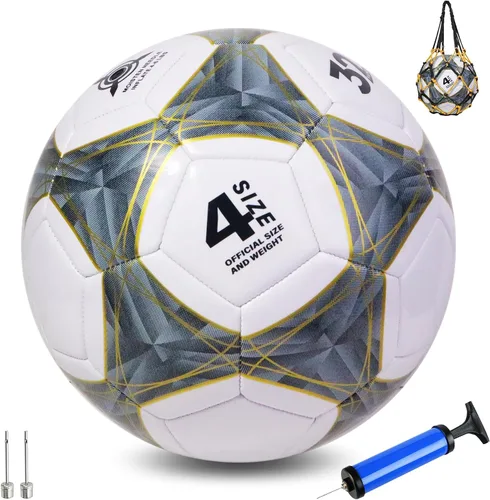 Balones de fútbol de tamaño 4 para niños de 8 a 12 años, para niñas, niños, jóvenes, prácticas de dribling, duraderas, duraderas, interiores y