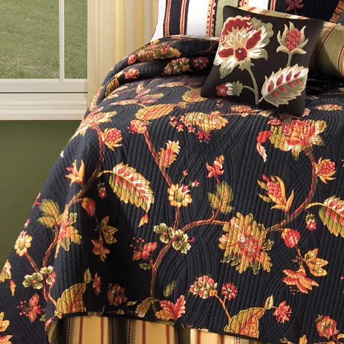 Vista 3 de C&F Home Kingston - Colcha reversible de 100 % algodón, ligera, lavable a máquina, color negro