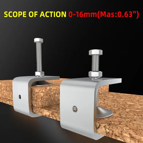 Vista 3 de Abrazadera resistente de acero inoxidable de 7/8 pulgadas, abrazadera en forma de C de acero inoxidable con apertura de 0.63 pulgadas, adecuada