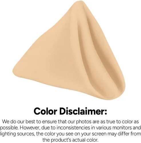 Vista 7 de Avalon Kitchen Servilletas de tela beige a granel (paquete de 24) – Servilletas de lino 100% poliéster, lavables y reutilizables, duraderas