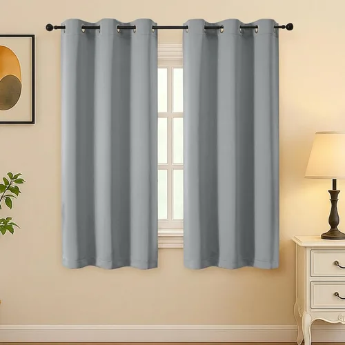 Vista 199 de Simplebrand Juego de 2 paneles de cenefa aguamarina para ventana de cocina de 14 pulgadas de largo, cortinas de oscurecimiento de habitación