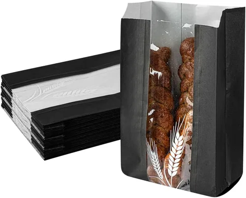 Vista 9 de Restaurantware Bag Tek - Bolsas de papel para pan de 4.5 x 2.5 x 8.5 pulgadas, 100 bolsas de papel de baguette a prueba de grasa, microperforadas