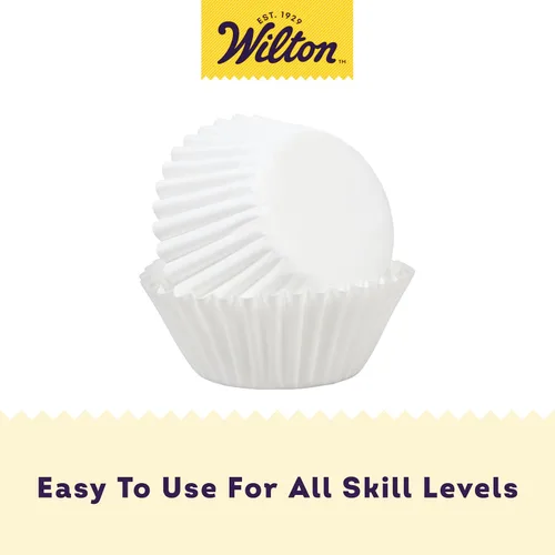 Vista 3 de Wilton Mini Moldes para Hornear - Usa Mini Moldes para Hornear Cupcakes o Magdalenas, Ideal para Dulces Navideños y Nueces También, Blanco, 1.25