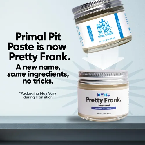 Vista 2 de Pretty Frank - Pasta desodorante sin aluminio sin perfume (anteriormente Primal Pit Paste) Piel sensible, control de olores de larga duración