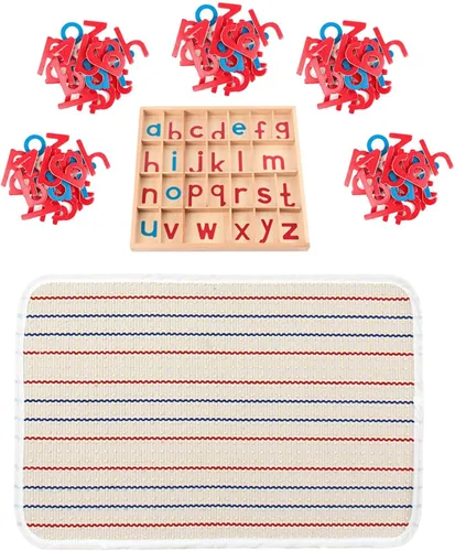 harayaa 3 Packs Letters Moveable Wooden Alphabet Educational Spelling Mat Preschool Learning Materials Suitable for Kids Home Study, 5 Packs Letters
