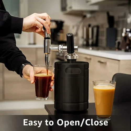 Vista 6 de Nitro Tap Stout Grifo, todo acero inoxidable Nitrógeno Draft Beer Tower Cold Brew Nitro Kegerator Draught Keg Tap con mango de grifo de cerveza