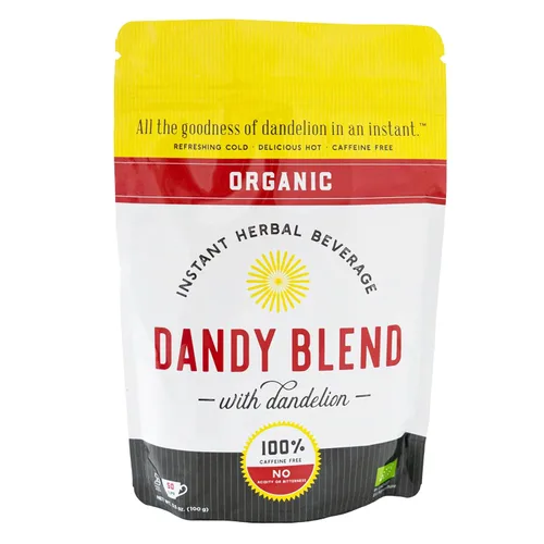 Vista 7 de 20 porciones individuales orgánicas de polvo de bebida herbal instantánea orgánica Dandy Blend con diente de león, caja de 2 oz