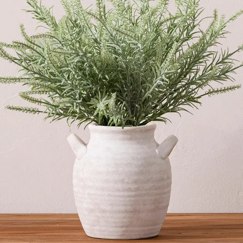 Vista 12 de Florero Grande para Decoración del Hogar - Jarrones de Mesa Rústicos de Cerámica Estilo Granja de 12 Pulgadas de Alto con Asa, Decoración de Sala