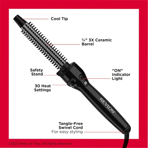 Vista 4 de REVLON Perfect Heat - Cepillo para rizador de cerámica, negro, 3/4 pulgadas