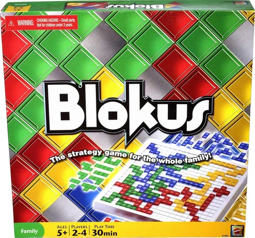Mattel Games Blokus XL Juegos de mesa para noche familiar, juegos de cerebro para 2 a 4 jugadores, tablero y piezas de gran tamaño (exclusivo de