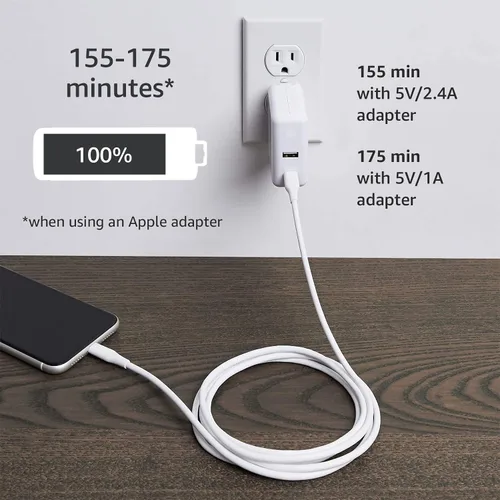 Vista 6 de Amazon Basics Cable de carga USB-A a Lightning ABS con certificación Mfi para iPhone de Apple, iPad, 6 pies, blanco, 1 paquete