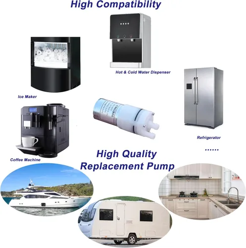 Vista 6 de CrocSee DC 12V Mini bomba de transferencia de agua dulce de diafragma autocebante de grado alimenticio 1.3LPM, bomba de repuesto para máquina