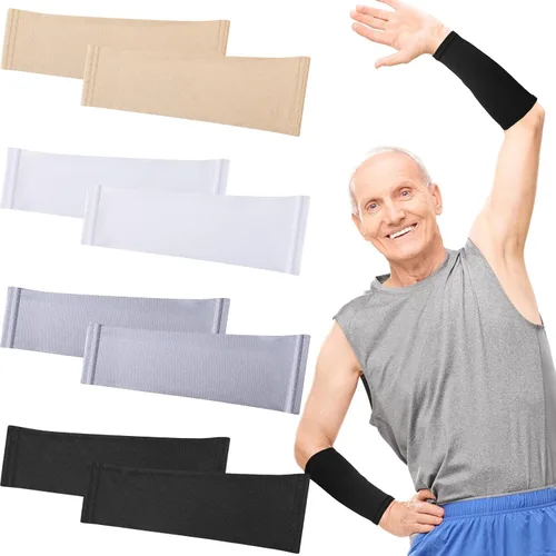Eurzom 4 pares de mangas de protección de brazo para hombres y mujeres, protector de brazo para el antebrazo del sol, funda protectora para