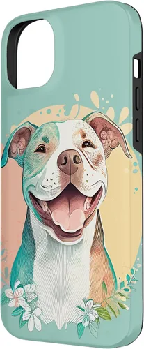 Vista 2 de Funda para iPhone 14 Plus Pit Bull Mom Dog Lover Colorido Artístico Pitbull Dueño de Pitbull
