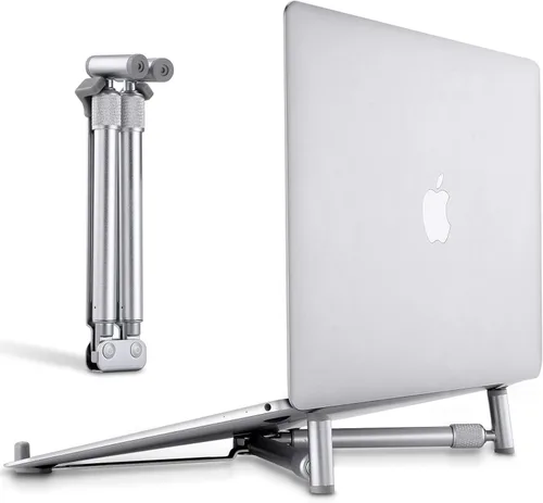 Portable Laptop Stand, Adjustable Laptop Stand for MacBook Pro, Aluminum Desk Foldable Compact Universal Computer Cooling Stand for 12 13 15 17 inch