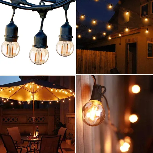 Vista 6 de Bombillas LED G40 Edison de filamento mini globo de 1 W equivalente a 10 vatios incandescentes - E26 base de tornillo bombillas LED ultra cálidas