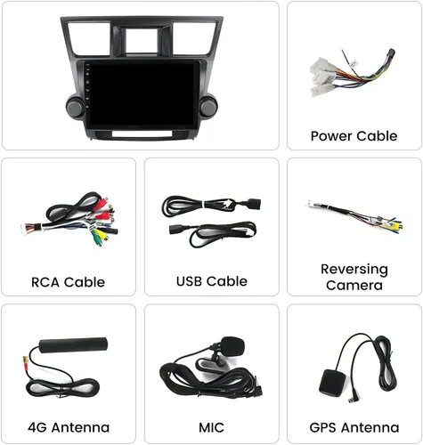 Vista 8 de Estéreo de coche Android 12 de 8+128 GB 8 Core para Toyota Highlander 2007 2008 2009 2010 2011 2012 2013 no para radio de coche JBL navegación