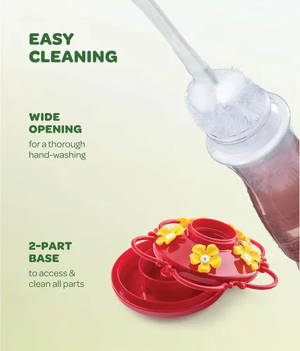 Vista 8 de Comedero para colibríes de 10 onzas, paquete de 2, comederos de vidrio para colibríes para exteriores, con protector de hormigas integrado, percha