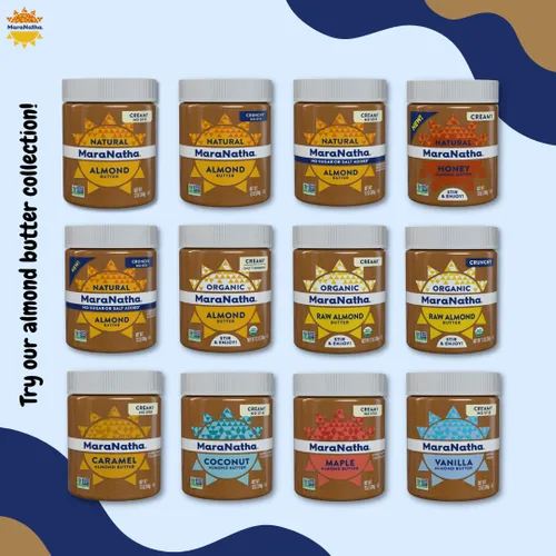 Vista 6 de MaraNatha Mantequilla de almendras cremosa natural, sin revuelta, tarro de 12 onzas