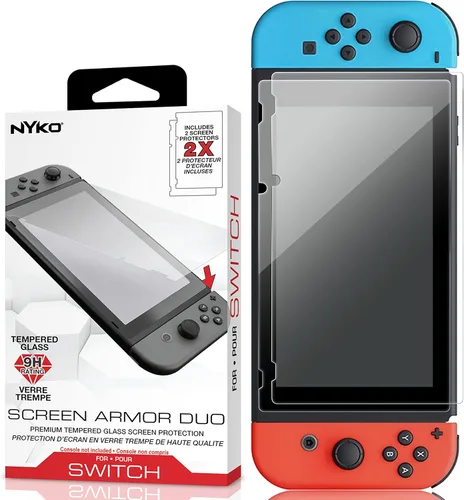 Nyko Screen Armor - 2 Pack of 9H Tempered Glass Top of the Line Protection Against Scratches and Damage Screen Protectors for Nintendo Switch