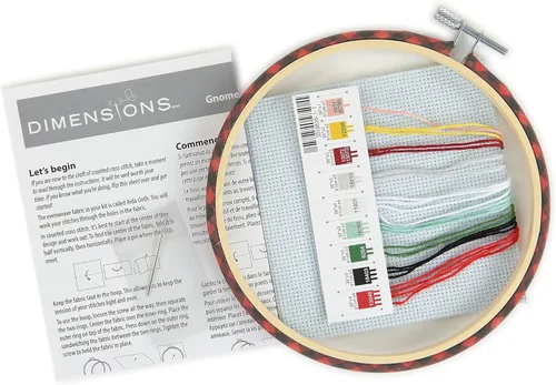 Vista 3 de Dimensions Kit de Punto de Cruz Contado de Gnomos de Camión, 6" D, Azul, Rojo 6