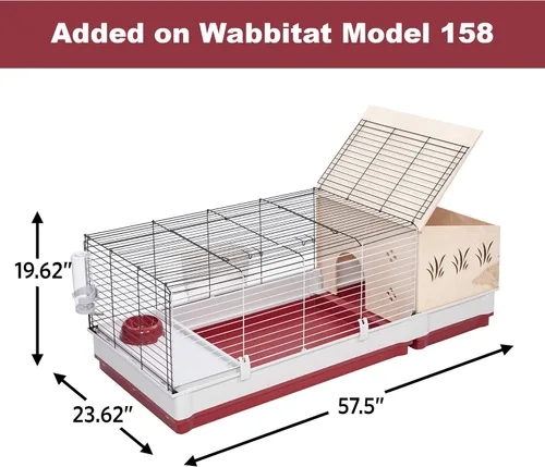 Vista 4 de MidWest Homes for Pets Extensión de conejera Extensión de madera para conejera para los modelos Midwest 158 y 158XL, 158HEX