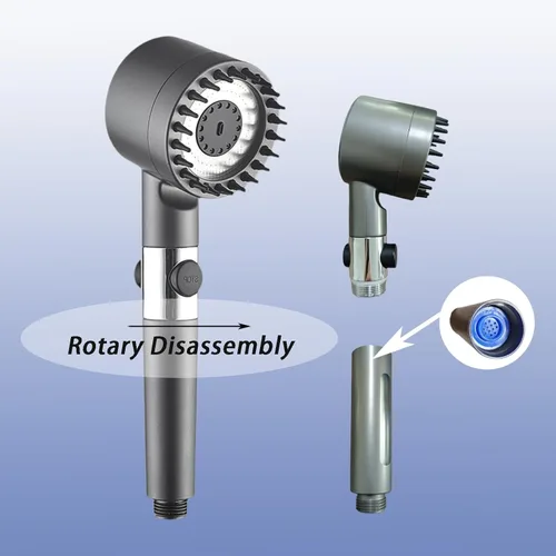Vista 5 de Filtros de cabezal de ducha, filtro de cabeza de gotas de ducha de iones, cabezal de ducha con mano, adecuado para varias especificaciones