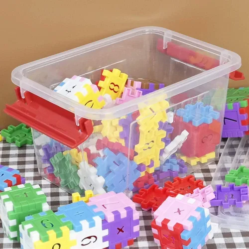 Vista 5 de Kiddream Caja de plástico pequeña de 3 cuartos de galón, contenedores de almacenamiento con tapas, juego de 6