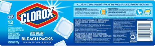 Vista 7 de Clorox Paquetes de blanqueador Zero Splash - Cápsulas de lavandería, paquete de 4