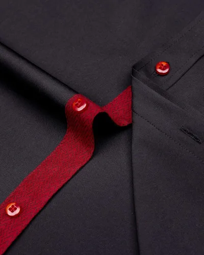 Vista 7 de J.VER Camisa de vestir de manga larga para hombre, estilo informal, elástica, sin arrugas, ajuste regular, abotonada