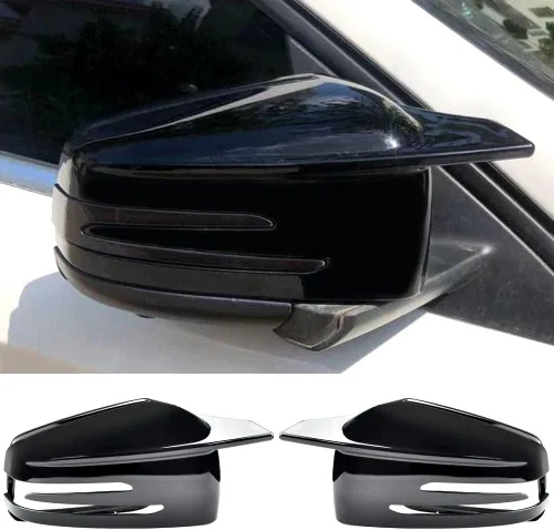 Vista 8 de Moldura de cubierta de espejo retrovisor, estilo fibra de carbono, cubierta de espejo retrovisor, moldura lateral de puerta, compatible con Mercedes