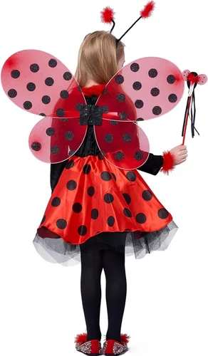 Vista 4 de IKALI Disfraz de mariquita, alas de escarabajo, bailarina, traje de mariquita