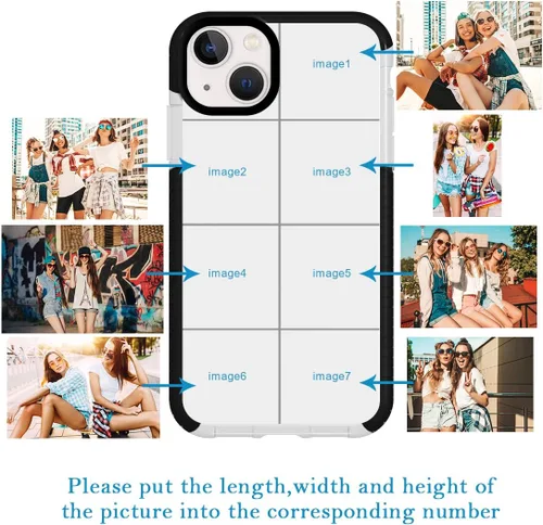 Vista 2 de Funda de teléfono personalizada para iPhone 15, diseño de collage de múltiples imágenes, resistente a los golpes, funda protectora de TPU suave