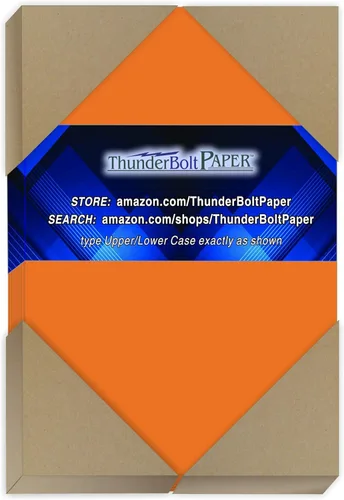 125 hojas de papel de portada/tarjeta de color naranja brillante – Foto de 4 x 6 pulgadas, tarjeta, tamaño del marco, cartulina ligera 65# (65