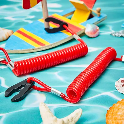 Vista 5 de Frienda 4 llaves universales para interruptor fuera de borda con interruptor de parada, cordón de seguridad para la mayoría de motores de tablero