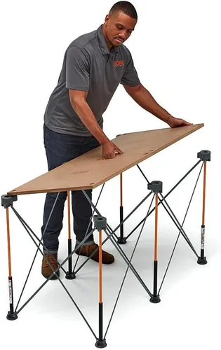 Vista 2 de BORA Centipede Mesa plegable para soporte de trabajo Bora Centipede Caballetes - 61 centímetros x 122 centímetros - Incluye tablero de madera + 6